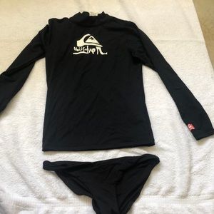 Rash guard and bikini bottoms